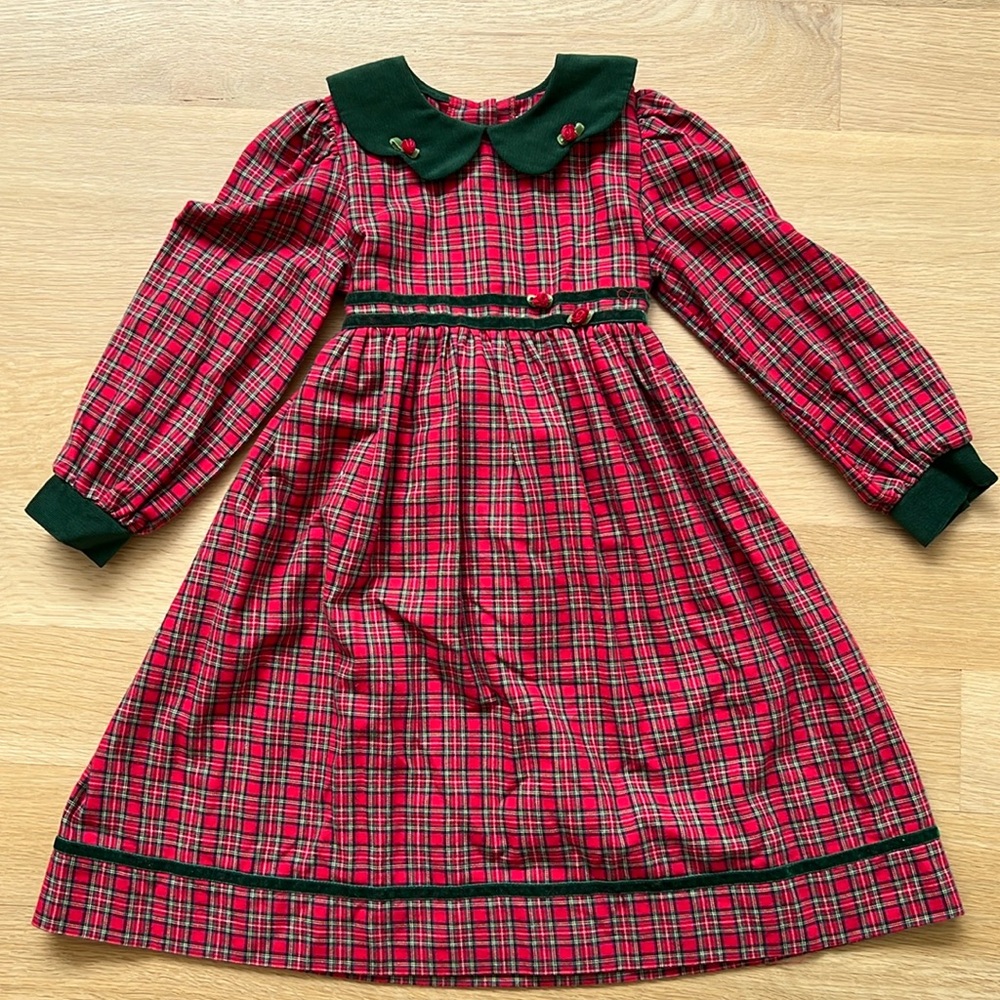 Vintage Christmas Plaid Therese Dress Size 4